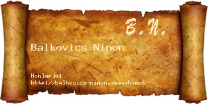 Balkovics Ninon névjegykártya